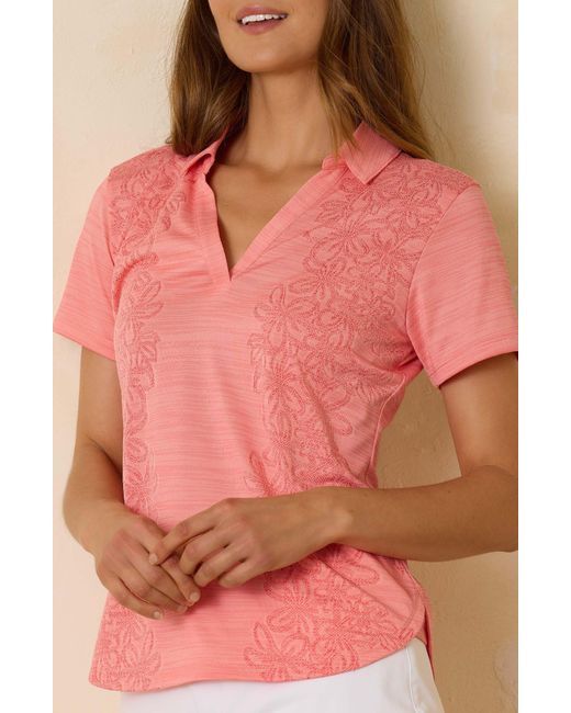 Tommy Bahama Pink Palm Coast Polo