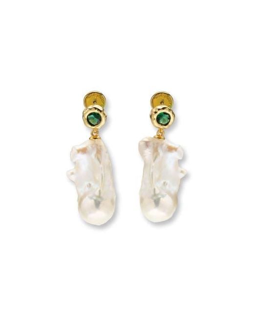 Classicharms White Skyler Freshwater Baroque Pearl Drop Earrings