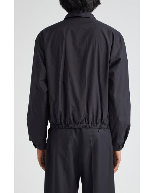 Lemaire Black Washed Cotton & Silk Zip-up Shirt Jacket for men