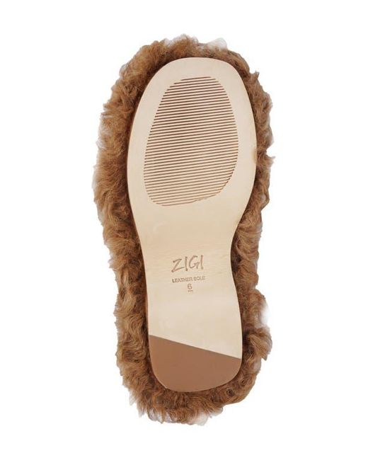 Zigi Brown Curly Faux Shearling Platform Clogs