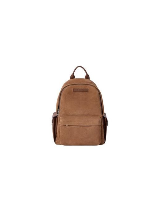 Brunello Cucinelli Brown Buffalo Leather Backpack for men