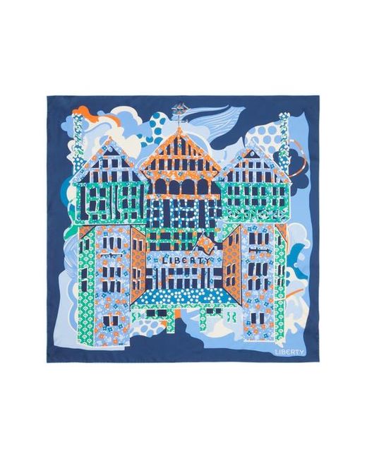 Liberty Blue Tudor Patchwork Silk Square Scarf