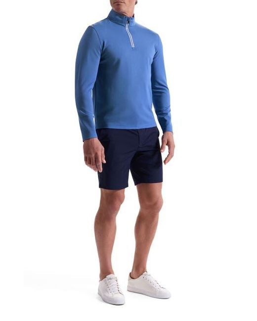 Bugatchi Blue Solid Quarter Zip Pullover for men