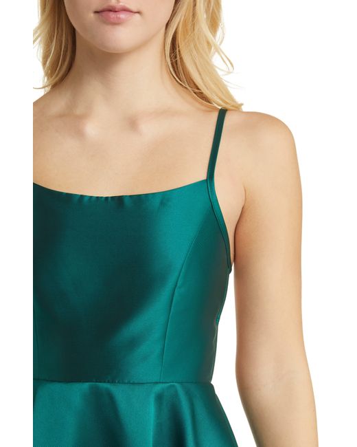 Lulus Green Fête Fantasy Satin A-line Gown