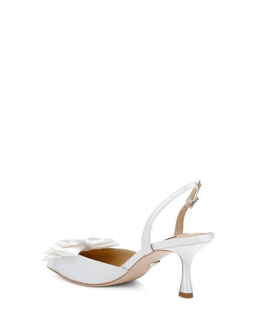 Badgley Mischka White Giovanna Slingback Pointed Toe Pump
