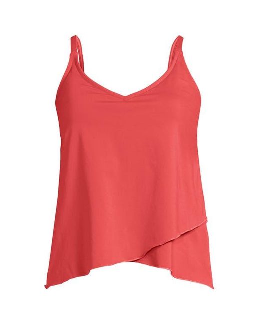Lands' End Red Tulip Hem Tankini Top