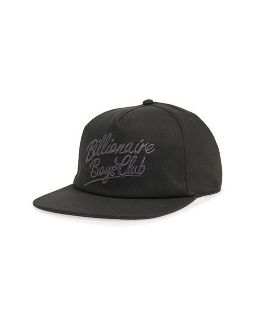 BBCICECREAM Black Script Embroidered Snapback Baseball Cap for men