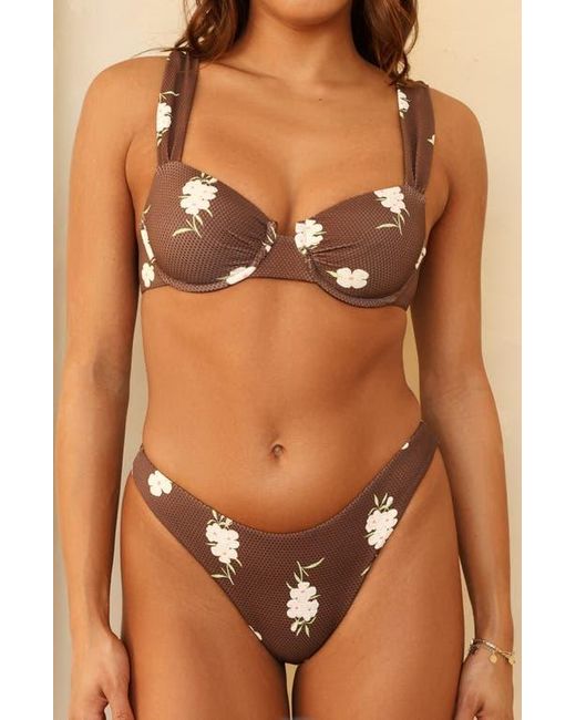 Dippin' Daisy's Brown Rosette Super Cheeky Bikini Bottom