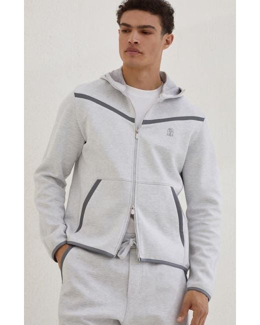 Brunello Cucinelli Gray Double Cloth Sweatshirt for men