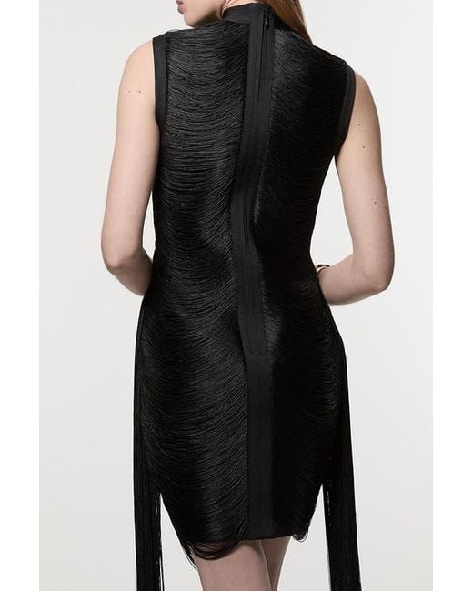 Karen Millen Black Knit Tassel Mini Dress