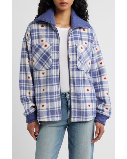 Thread & Supply Blue Plaid Fleece Jacket