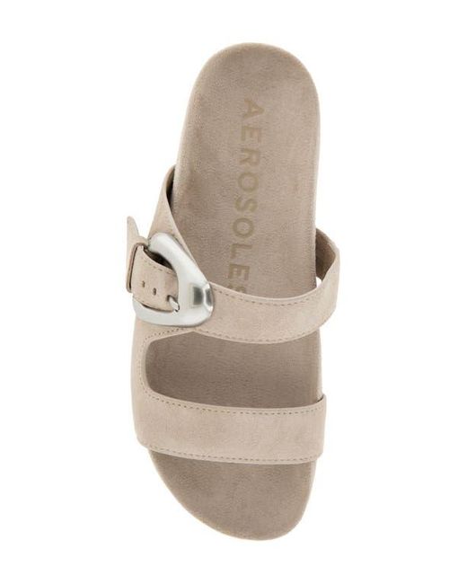 Aerosoles White Lemon Flatform Slide Sandal