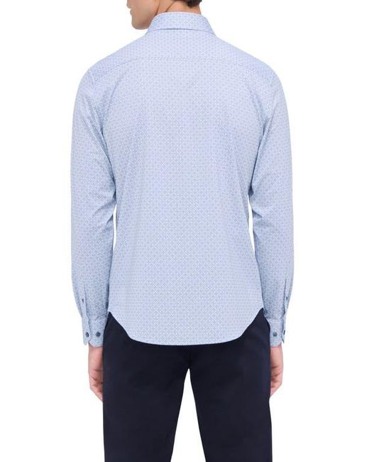 Bugatchi Blue Jimmy Ooohcotton Geo Print Button-Up Shirt for men