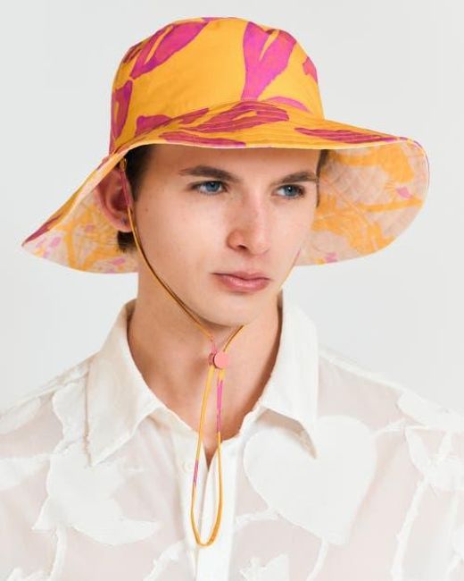 Lost Pattern Pink Tropical Bliss Reversible Sun Hat