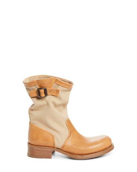 Prada Brown Canvas Boot