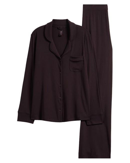Skims Black Soft Lounge Rib Sleep Set