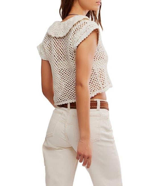 Free People Multicolor Lily Crop Crochet Cardigan