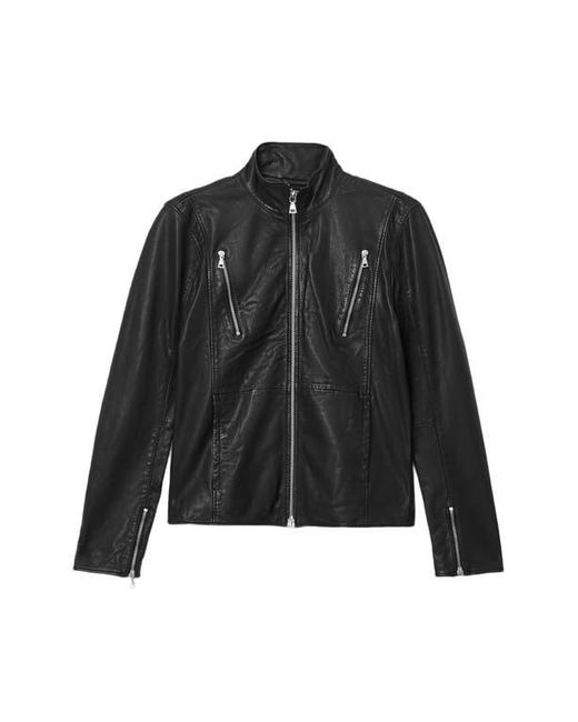 John Varvatos Black Jared Leather Racer Jacket for men