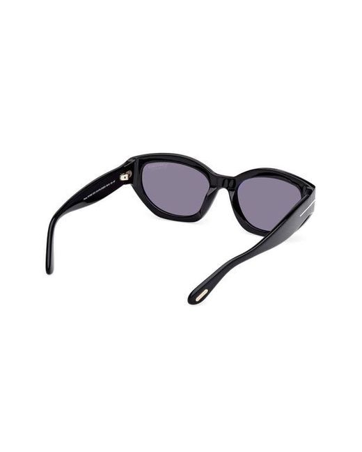 Tom Ford Penny 55Mm Polarized Geometric Sunglasses in Gray  display picture 3