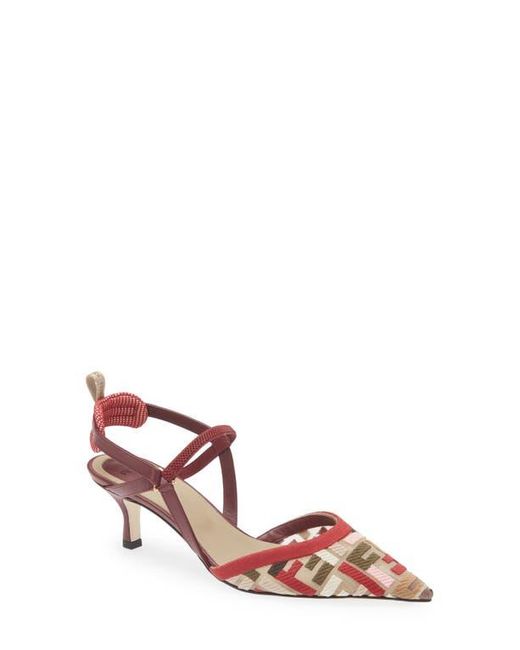 Fendi Pink Colibrì Lite Pointed Toe Slingback Pump