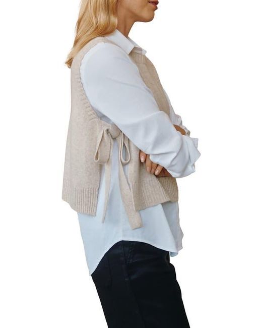 Bella Dahl Gray Side Tie Wool & Cashmere Sweater Vest