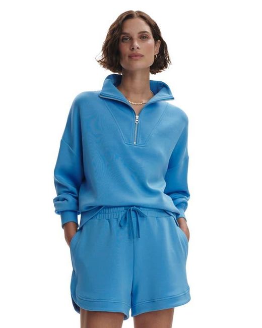 Varley Blue Ollie High Waist Sweat Shorts