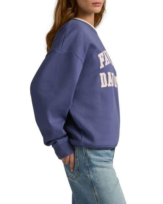 FAVORITE DAUGHTER Blue Collegiate Cotton Blend Sweatshirt