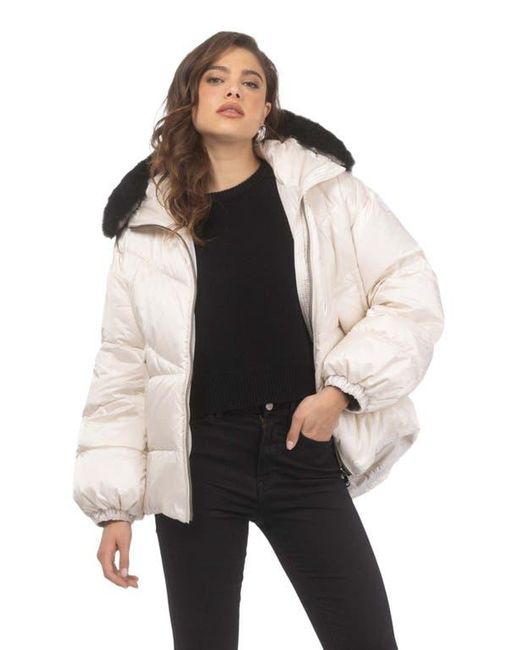 Gorski White Apres-Ski High-Low Jacket With Detachable Trim