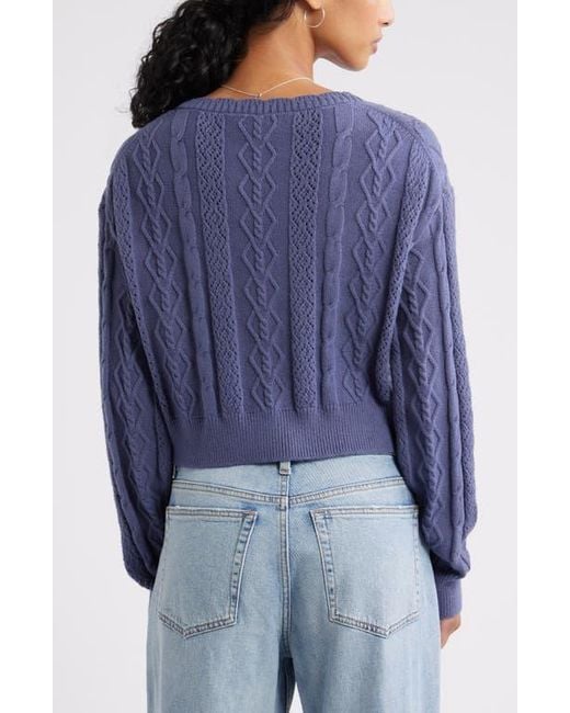BP. Blue Mixed Stitch Cardigan