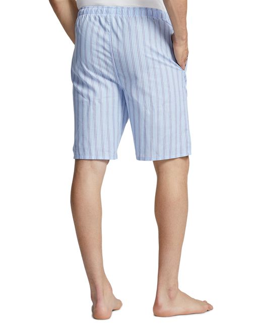 Polo Ralph Lauren Blue Print Cotton Drawstring Pajama Shorts for men