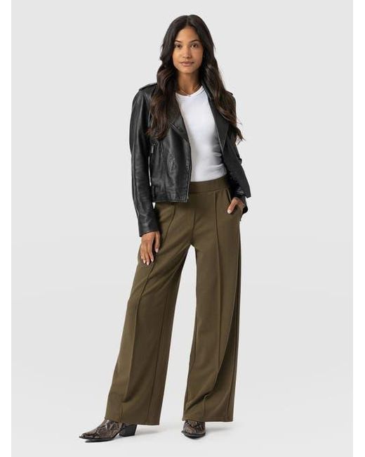 Saint + Sofia Green Keller Wide Leg Pant