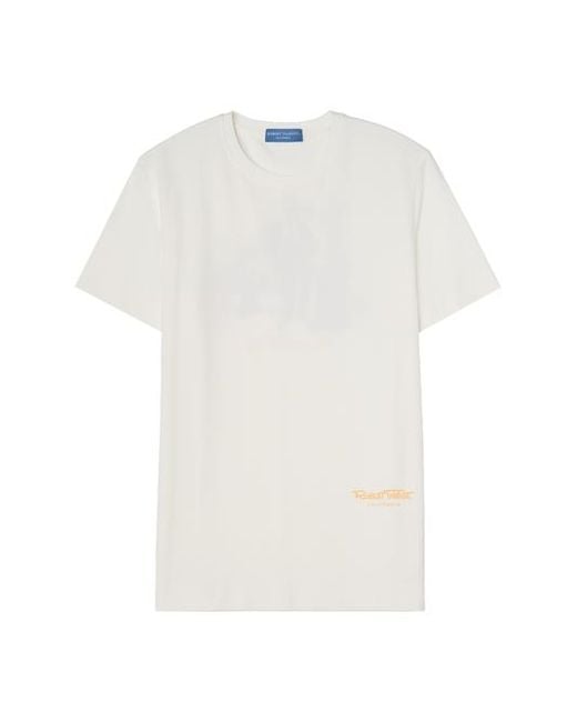 Robert Talbott White Stretch Jersey Graphic Dean Tee for men