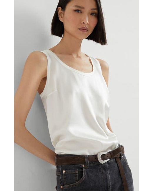 Brunello Cucinelli White Satin Top