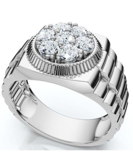 Bliss Diamond Metallic 3/4Ct Diamond Anniversary Wedding Ring 14K Lab Grown for men