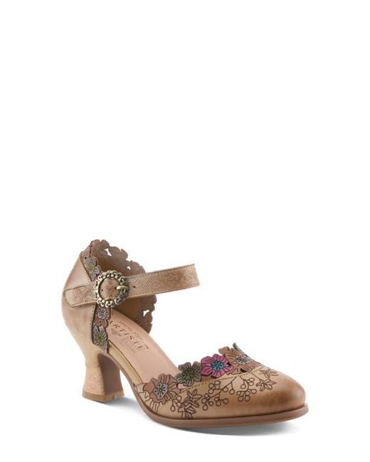 Spring Step Brown Happydance Ankle Strap Pump