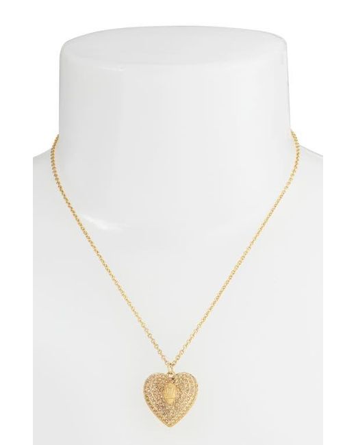 Kurt Geiger White Pavé Heart Pendant Necklace
