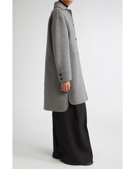 Jil Sander Gray Relaxed Virgin Wool Coat