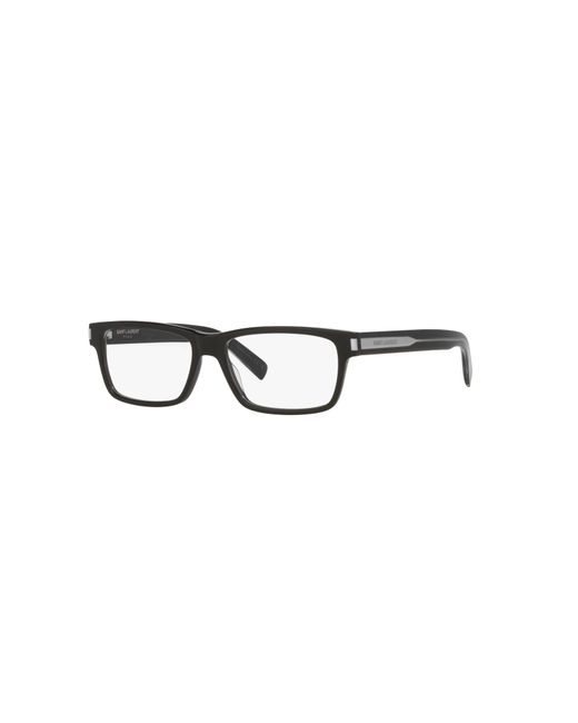 Saint Laurent Black 56Mm Rectangle Optical Glasses for men
