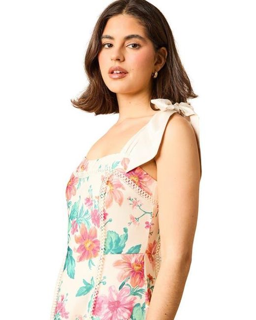 Oasis Multicolor Bow Strap Midi Prom Dress