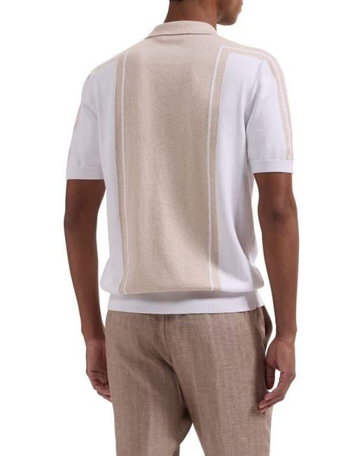 Bugatchi Multicolor Quarter Zip Polo Sweater for men