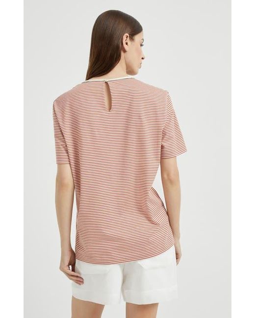 Brunello Cucinelli Pink T-Shirt With Monili