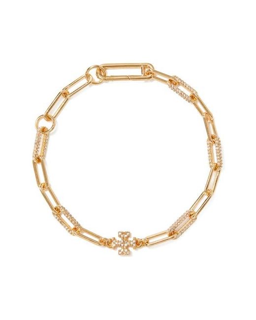 Tory Burch White Good Luck Chain Bracelet