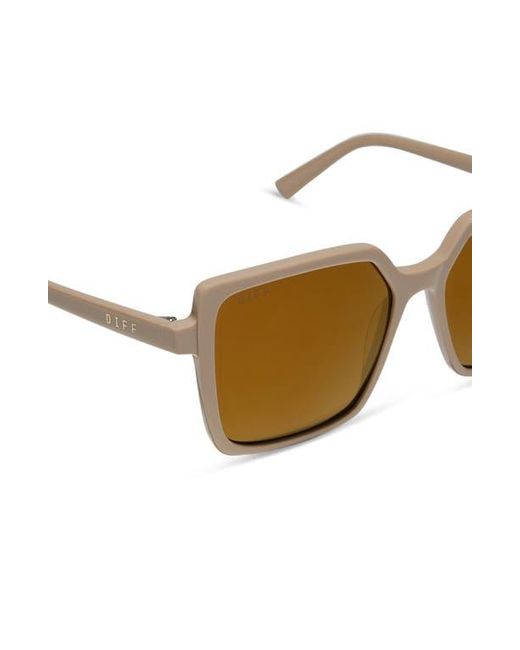 DIFF Brown Esme 53Mm Polarized Square Sunglasses