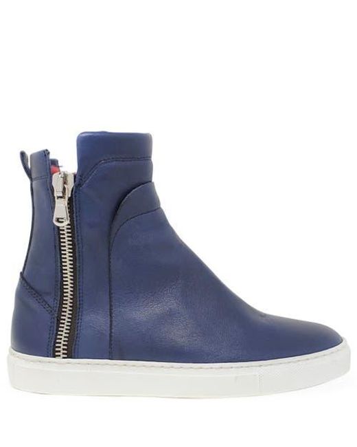 Madison Maison Blue Double Zip Shearling Boot