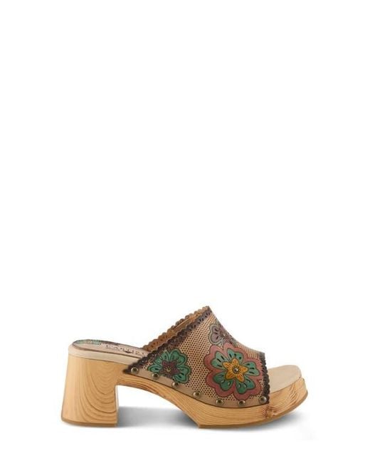 Spring Step Brown Retrostar Platform Slide Sandal