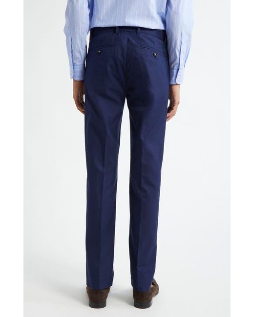 Massimo Alba Blue Slim Fit Flat Front Pants for men