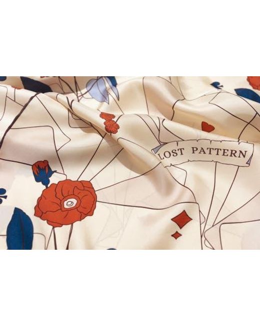 Lost Pattern Natural Camellia Large Silk Square Scarf
