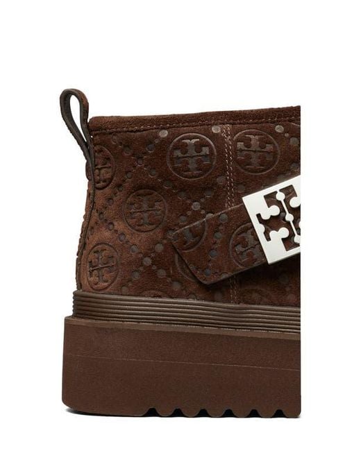 Tory Burch Brown Mellow Genuine Shearling Lined Platform Boot