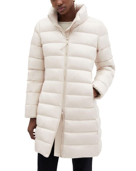 Mango White Quilted Water Repellent Down Coat