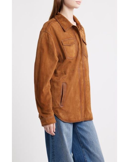 Frye Brown Suede & Leather Shacket